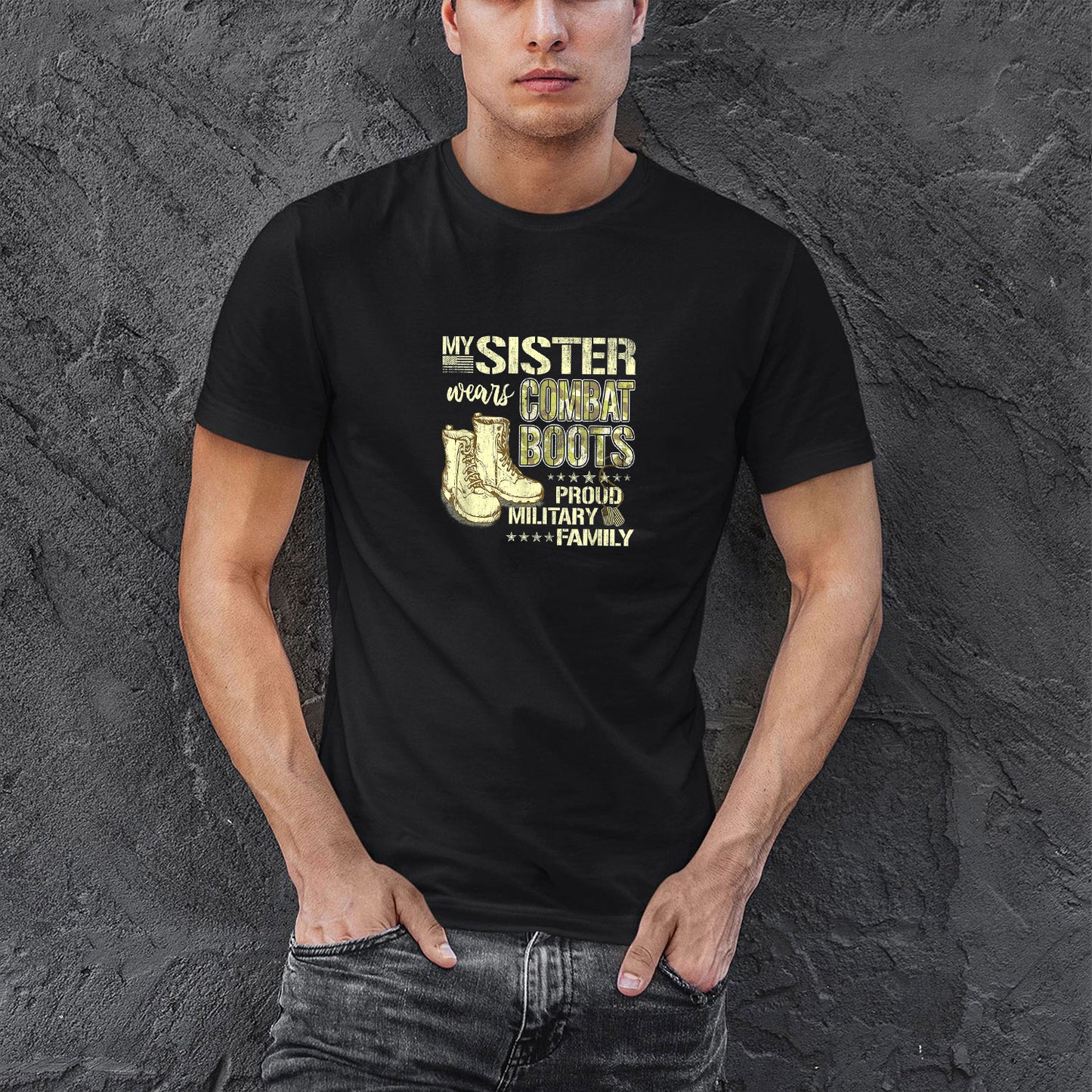 Memorial Day 2021 Proud Sister Of A Us Marine Shirt, My Sister Wears Combat Boots  Proud Military Family Gift Shirt For Men, Cotton Shirt, Air Force Memorial Shirt, Usaf T Shirt