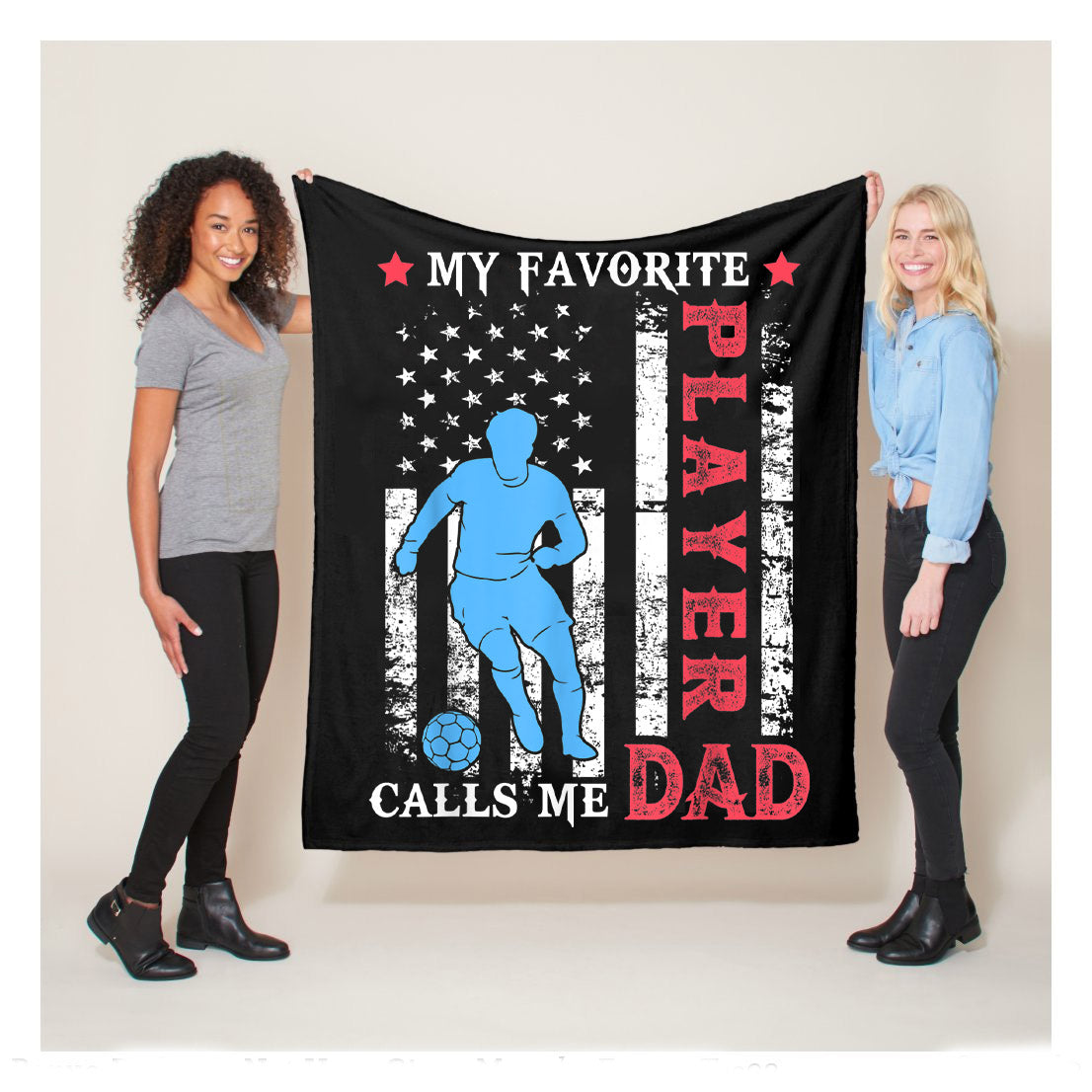 My Favorite Soccer Player Calls Me Dad Funny Father Day Gift Fleece Blanket,  Soccer Blankets, Soccer Gifts, Happy Fathers Day Gift Ideas For Dad