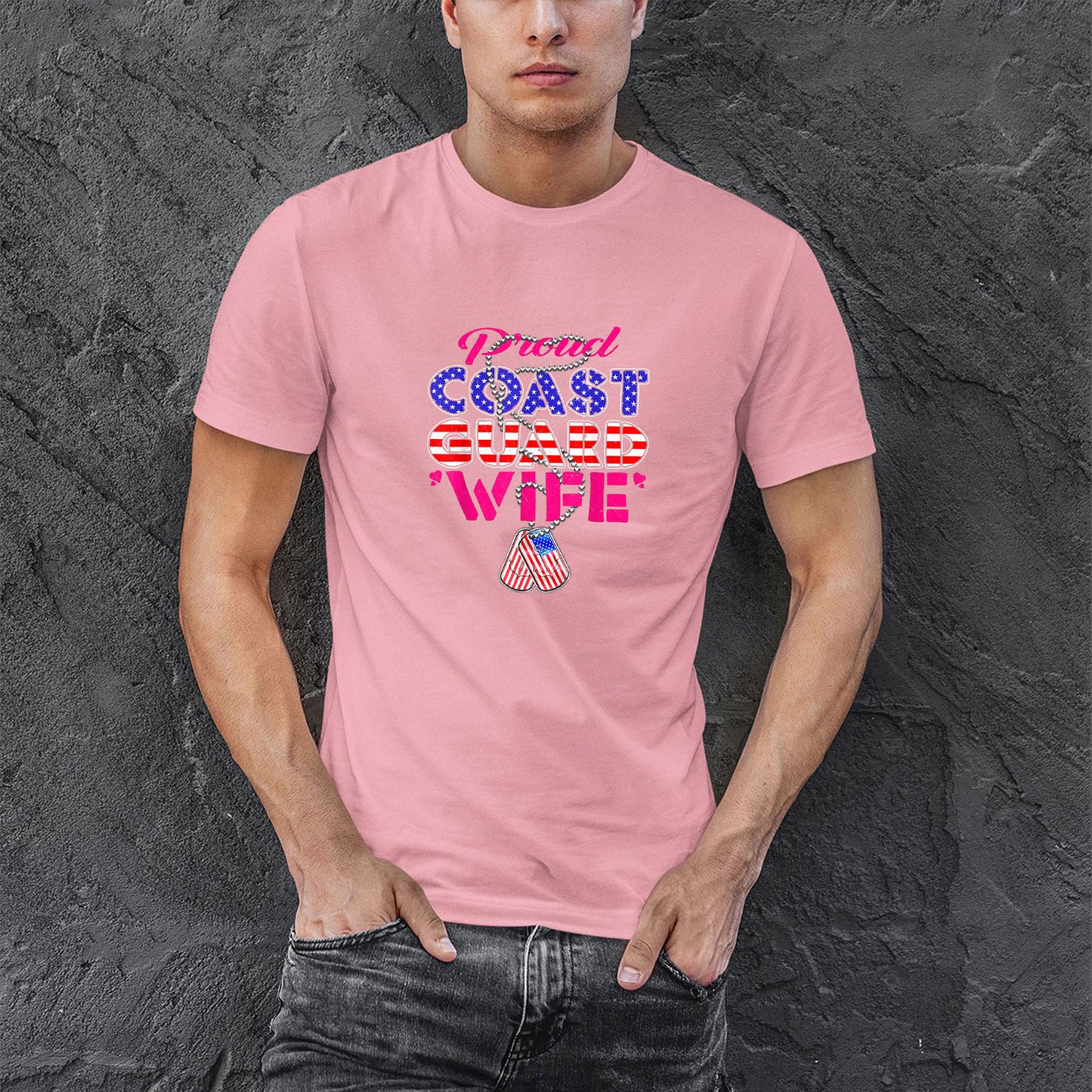Memorial Day 2021 Coast Guard Wife Shirt, Proud US Coast Guard Wife US Flag Dog Tags Military Spouse Shirt For Men, Cotton Shirt, Air Force Memorial Shirt, Usaf T Shirt