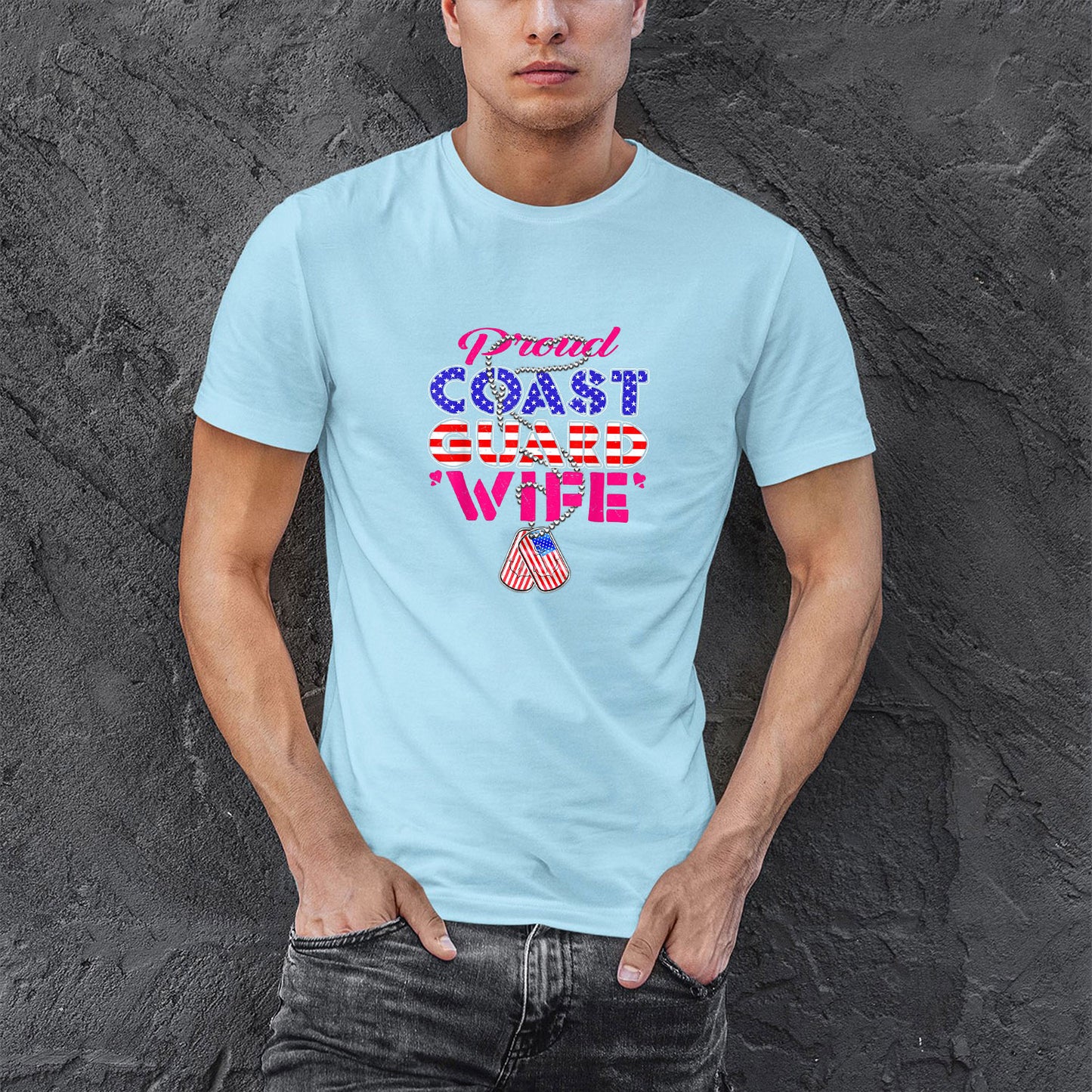 Memorial Day 2021 Coast Guard Wife Shirt, Proud US Coast Guard Wife US Flag Dog Tags Military Spouse Shirt For Men, Cotton Shirt, Air Force Memorial Shirt, Usaf T Shirt