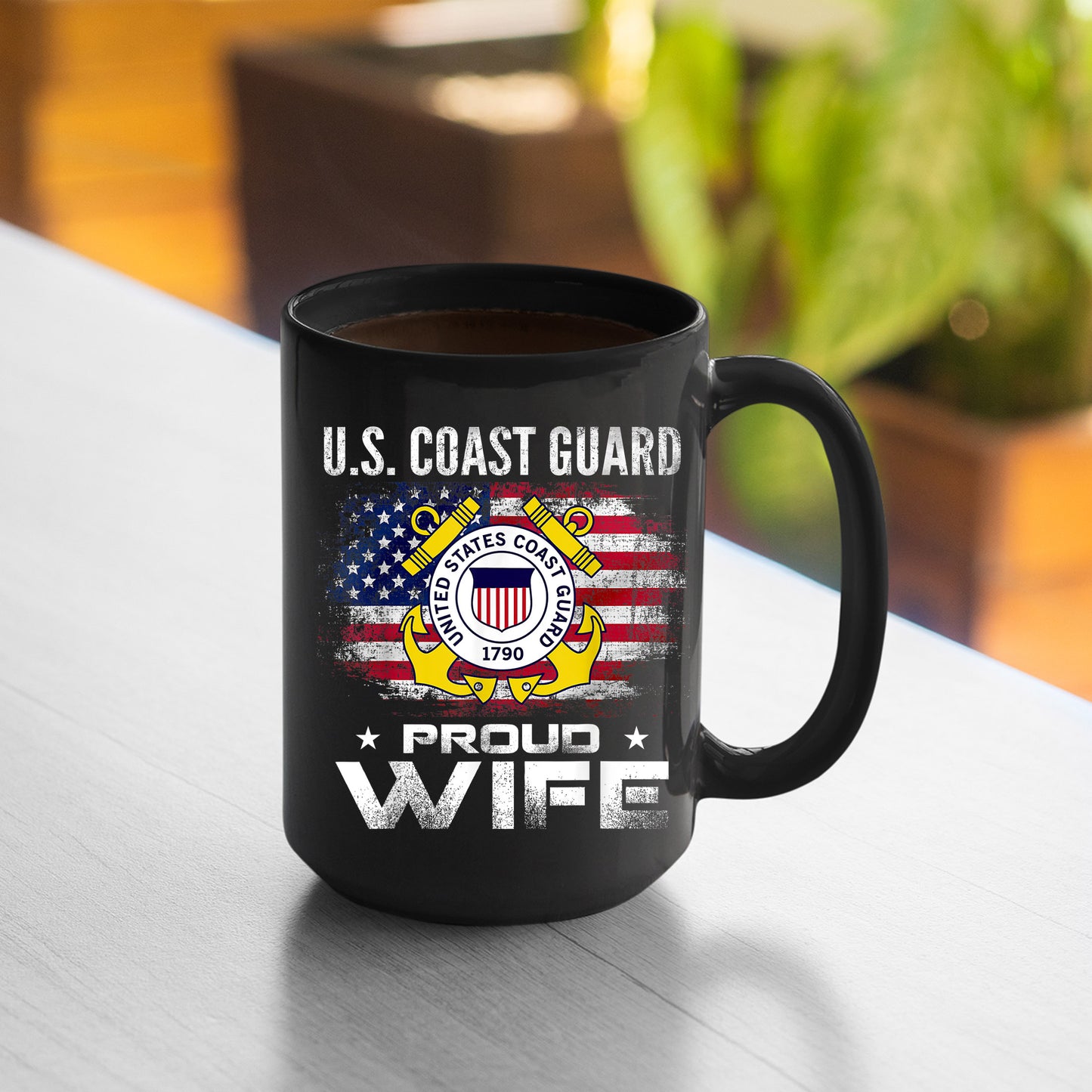 Memorial Day 2021 Coast Guard Wife Mug Proud Coast Guard Wife USA Flag Mug For Men, 11oz or 15oz, Air Force Memorial Mug, Usaf Mug