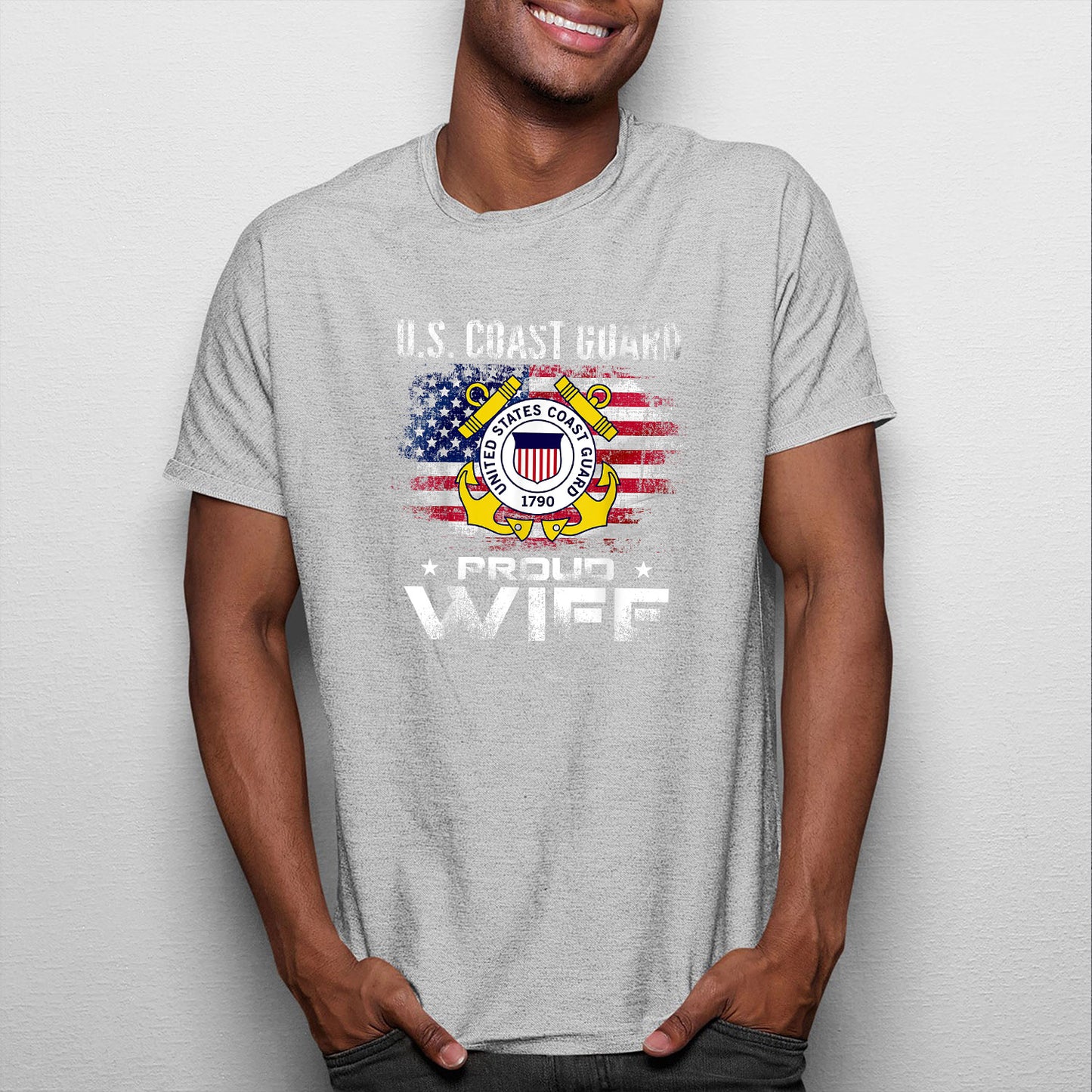 Memorial Day 2021 Coast Guard Wife Shirt, US Coast Guard Proud Wife With American Flag Gift Veteran Shirt For Men, Cotton Shirt, Air Force Memorial Shirt, Usaf T Shirt