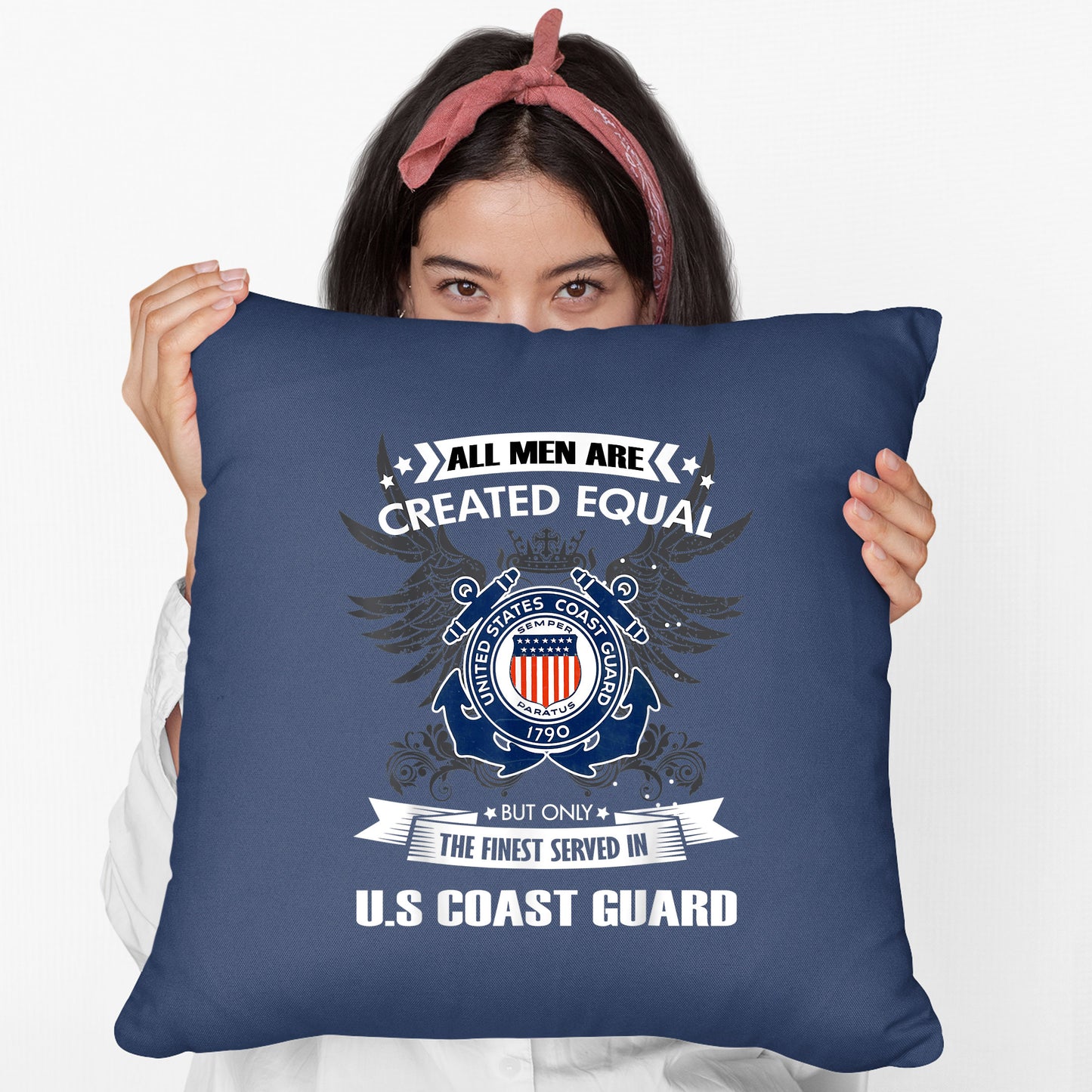 Memorial Day 2021 Coast Guard Veteran Cushion US Coast Guard Cushion, Print Linen Cushion