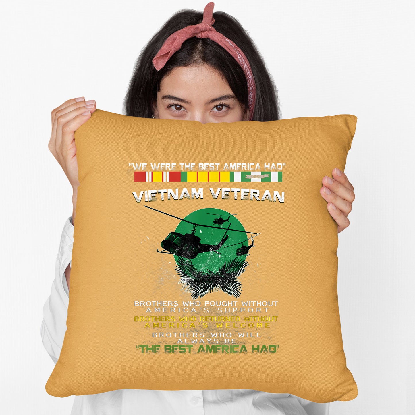 Vietnam Veteran We Were America Had Proud Veteran Cushion, Print Linen Cushion
