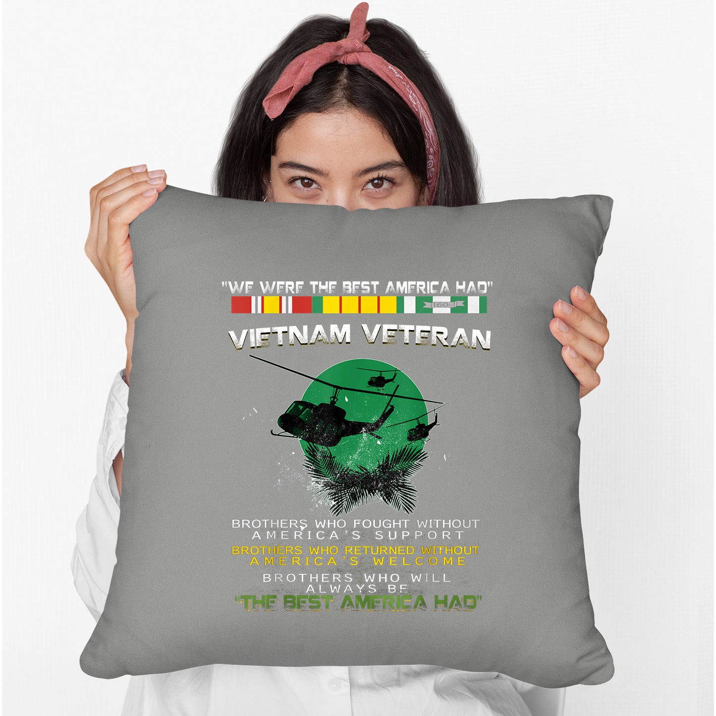 Vietnam Veteran We Were America Had Proud Veteran Cushion, Print Linen Cushion