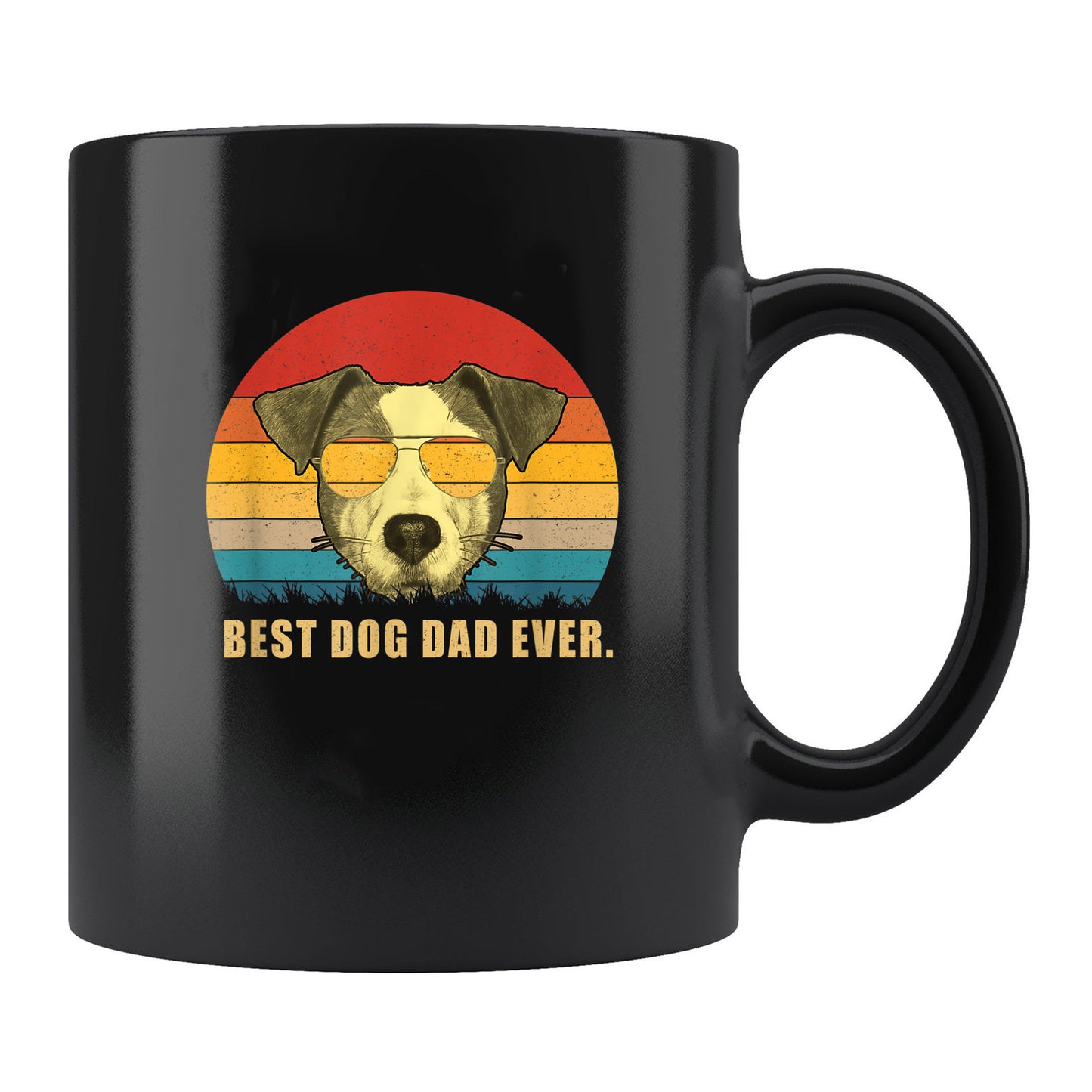 Best Dad Ever Mug Vintage Dog Dad Cool Fathers Day Gift Retro Mug , 11oz or 15oz, Happy Fathers Day Gift Ideas For Dad