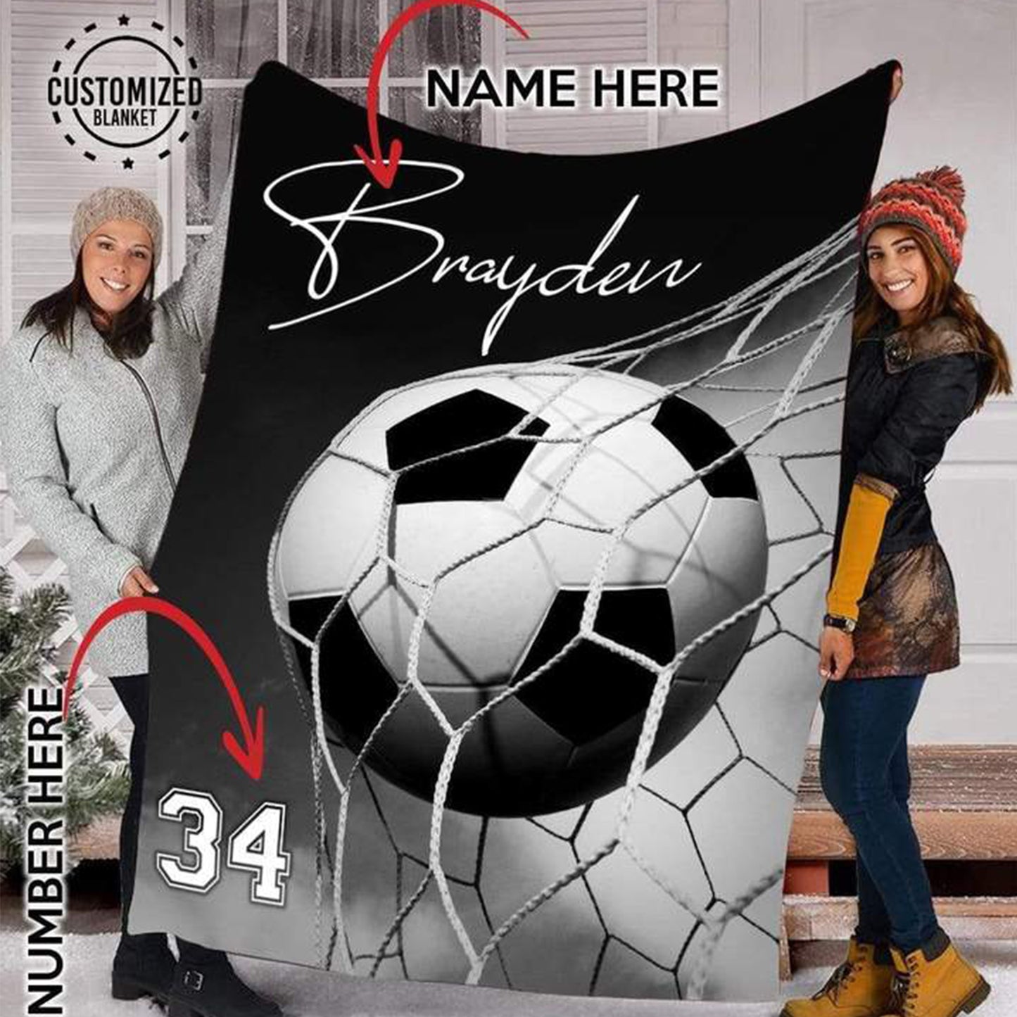 Blanket Custom Blankets Soccer Sherpa Blanket,  Soccer Blankets, Custom Soccer Gifts For Coach And Soccer Players, Custom Birthday Gift For Soccer Player