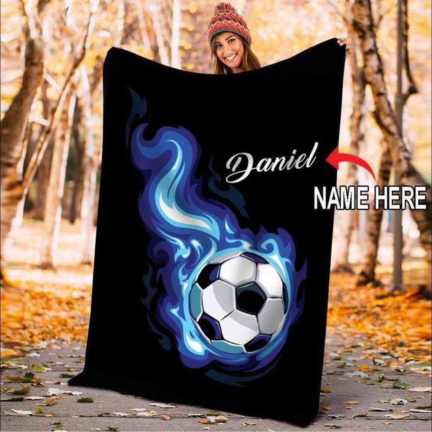 Blanket Custom Blankets Soccer Flag Ball Fleece Blanket,  Soccer Blankets, Custom Soccer Gifts For Coach And Soccer Players, Custom Birthday Gift For Soccer Player