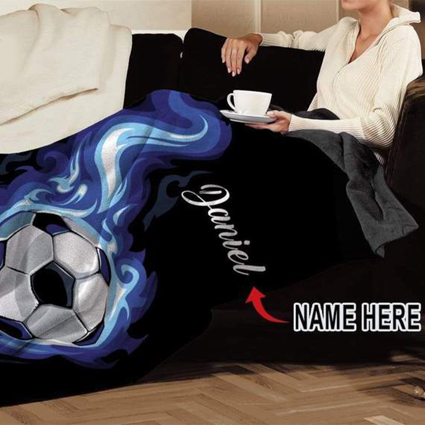 Blanket Custom Blankets Soccer Flag Ball Fleece Blanket,  Soccer Blankets, Custom Soccer Gifts For Coach And Soccer Players, Custom Birthday Gift For Soccer Player