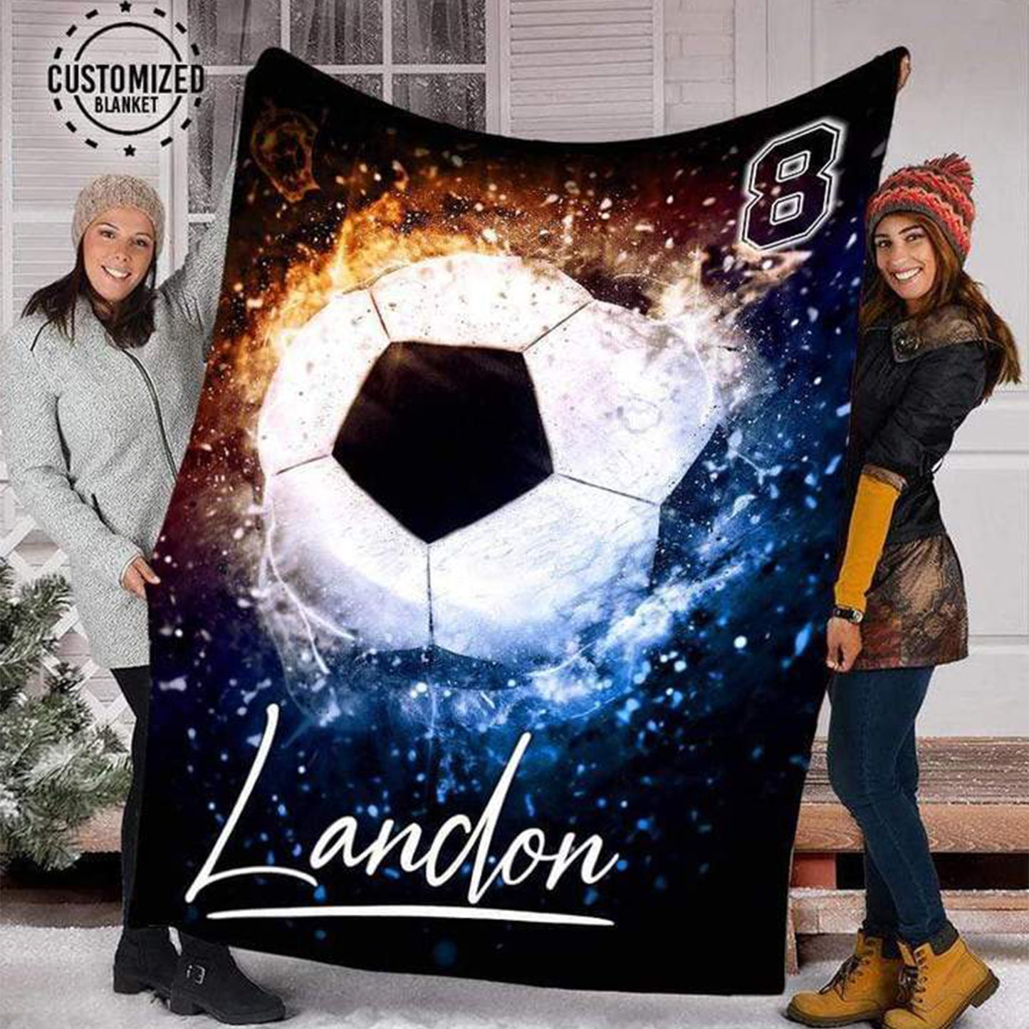 Blanket Custom Blankets Soccer Flying Ball Galaxy Sherpa Blanket,  Soccer Blankets, Custom Soccer Gifts For Coach And Soccer Players, Custom Birthday Gift For Soccer Player