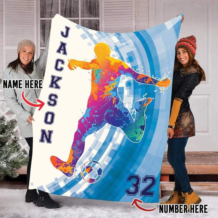 Blanket Custom Sherpa Blankets Soccer, Custom Soccer Gifts For Coach And Soccer Players, Custom Birthday Gift For Soccer Player