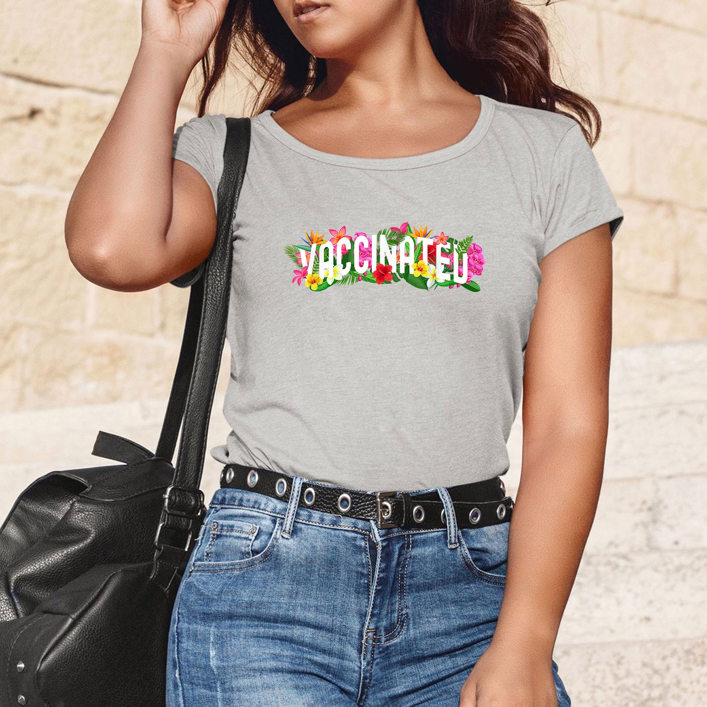 Vaccinated Shirt, Im Vaccinated Floral ProVaccination Summer Vaccine Gift TShirt, Cotton Shirt,  Women Shirt
