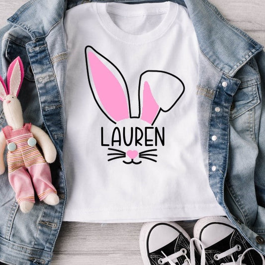 Bunny Face Personalized Easter Gifts, Girls Easter Shirt, Easter Gifts For Kids, Easter Gifts For Toddlers