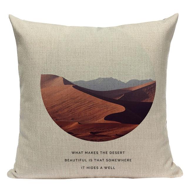 Desert Print Linen Cushion